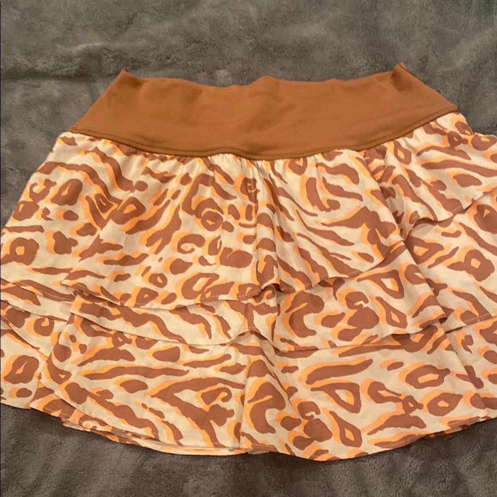 Aerie Brown and Cream Bubble Mini Skirt